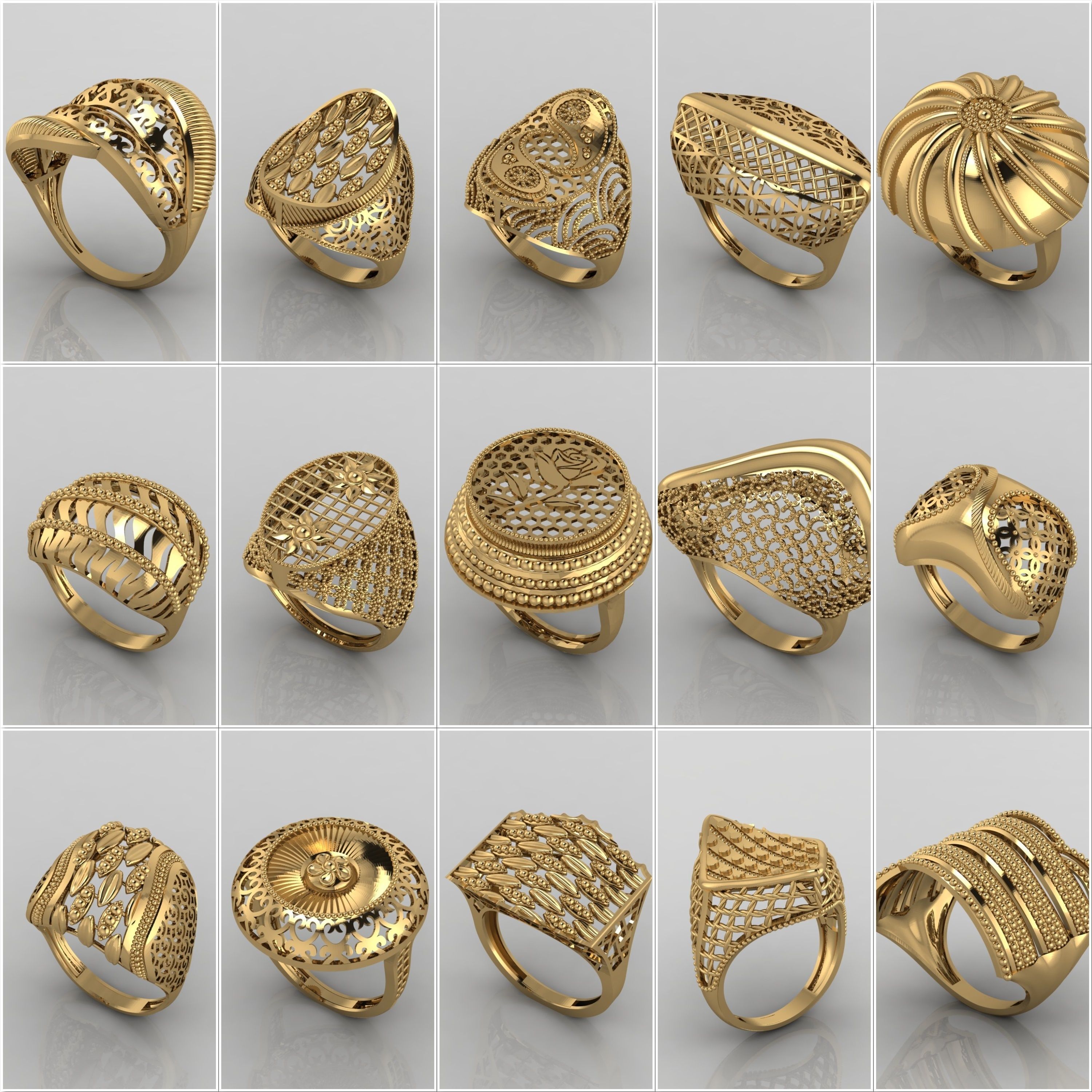 74 Files - Women Ring Womens Rings Plain Models STL 3D Model Pack 3
