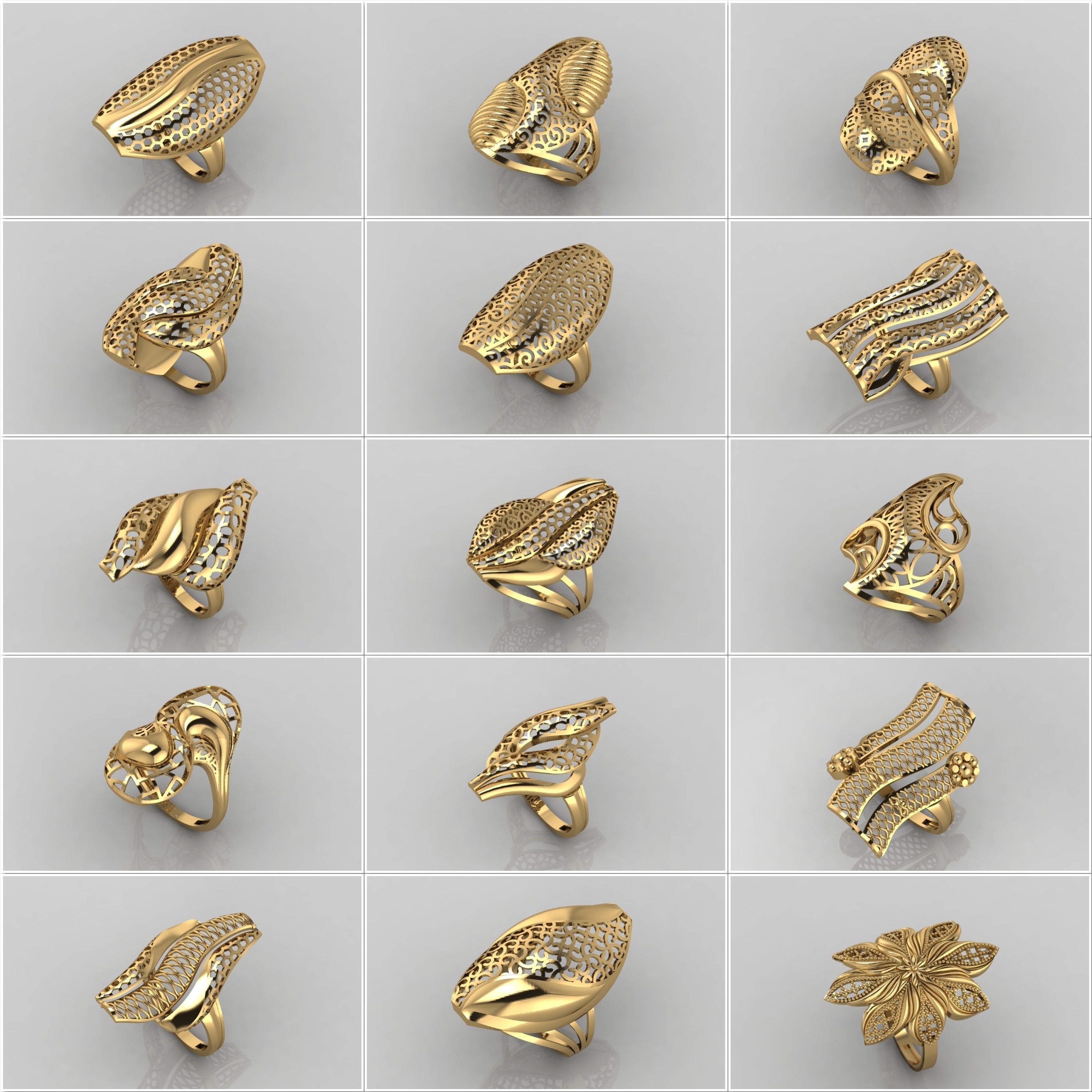 74 Files - Women Ring Womens Rings Plain Models STL 3D Model Pack 5