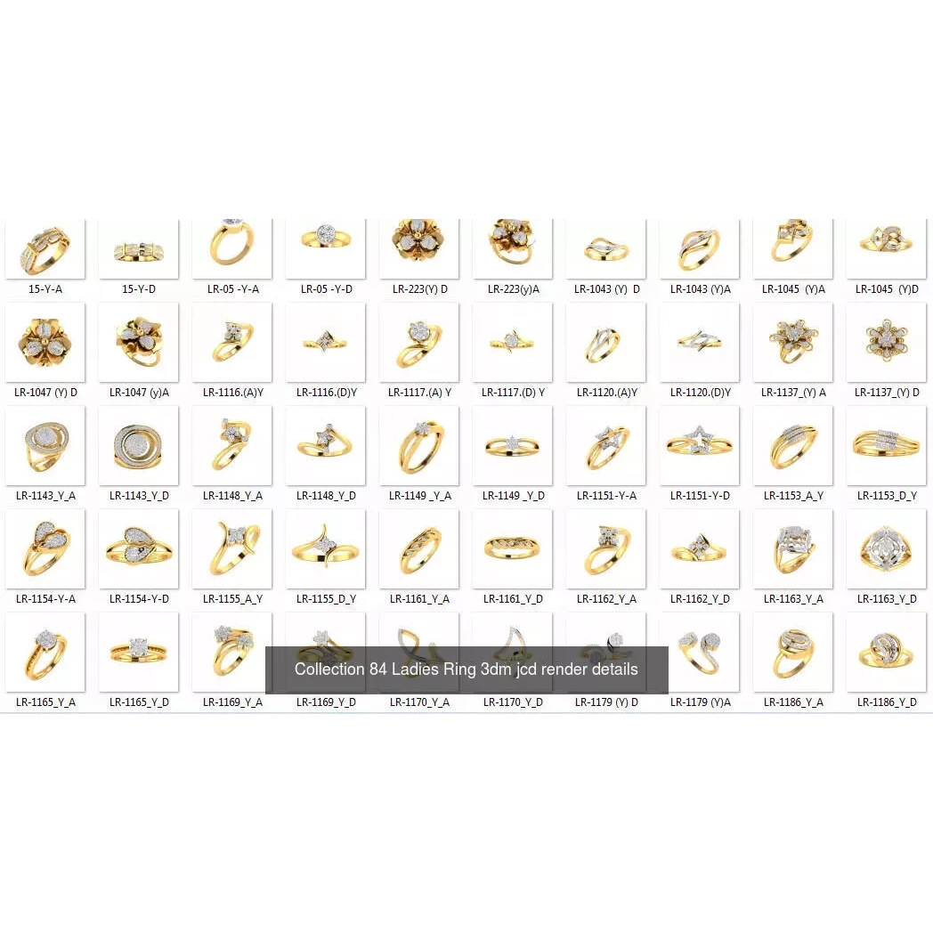 900 Cocktail High Jewelry Rings 3D Model Pack 6