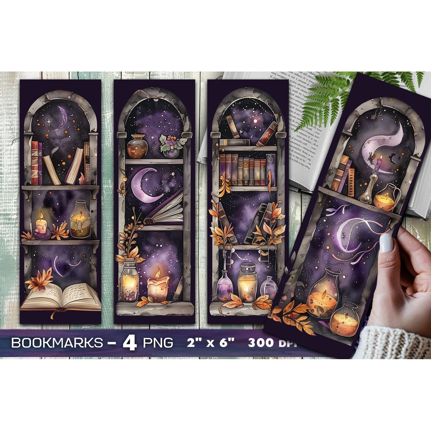 Abandoned library bookmark, Book shelves bookmark