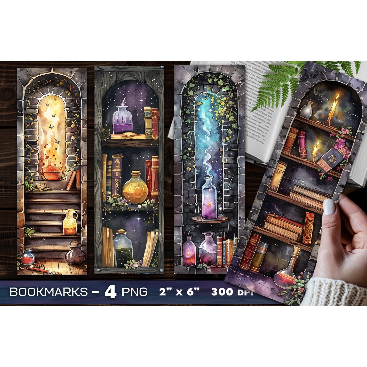 Abandoned library bookmark, Book shelves bookmark (2)