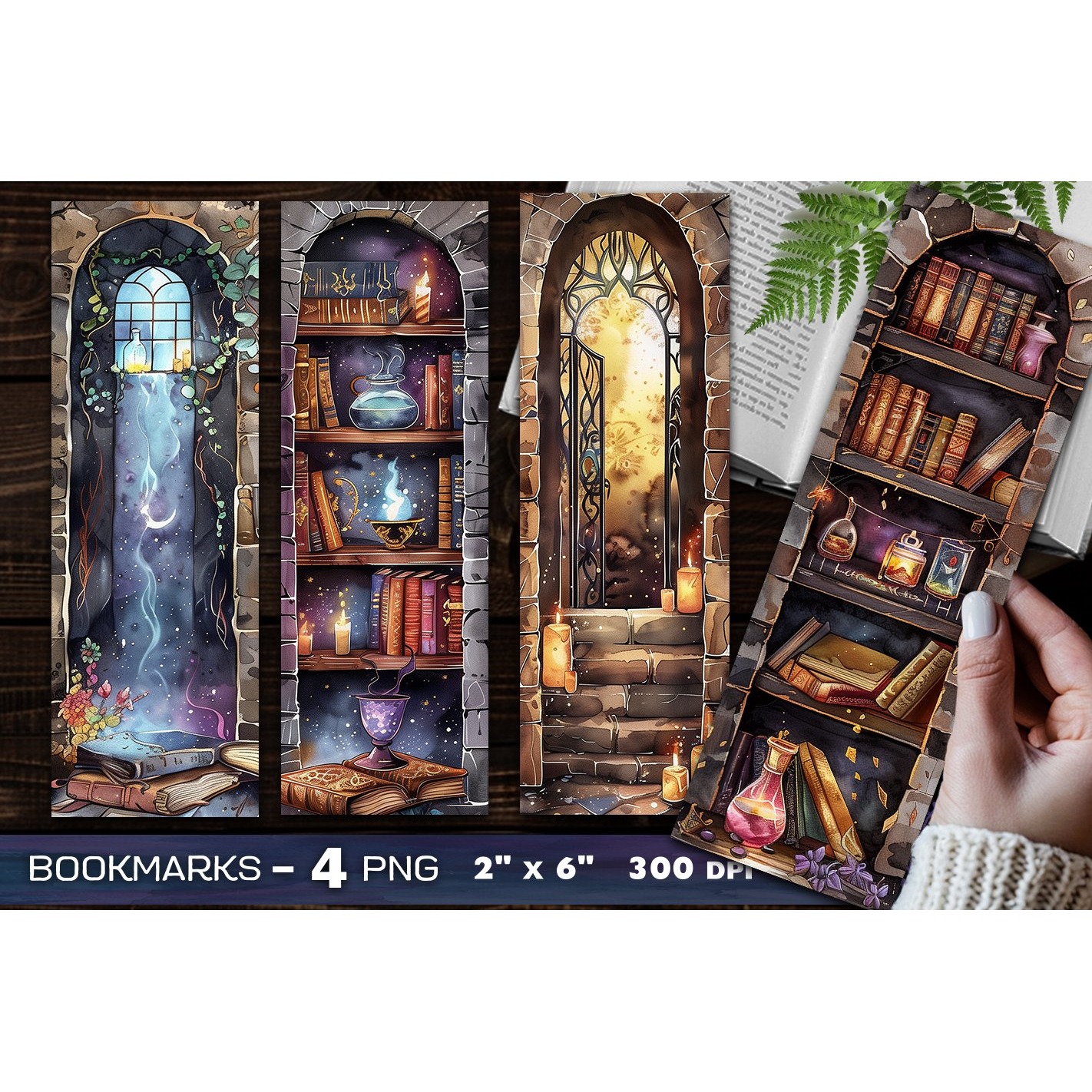 Abandoned library bookmark, Book shelves bookmark (3)