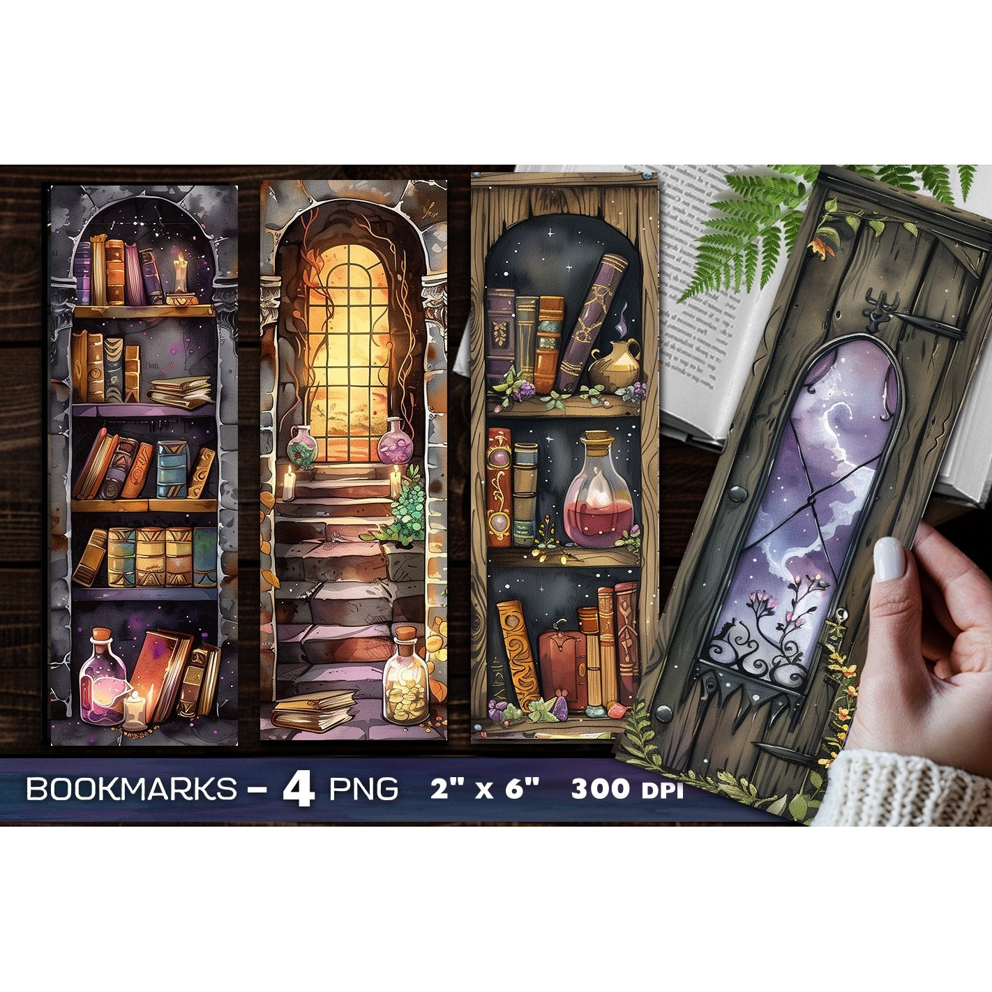 Abandoned library bookmark, Book shelves bookmark (5)