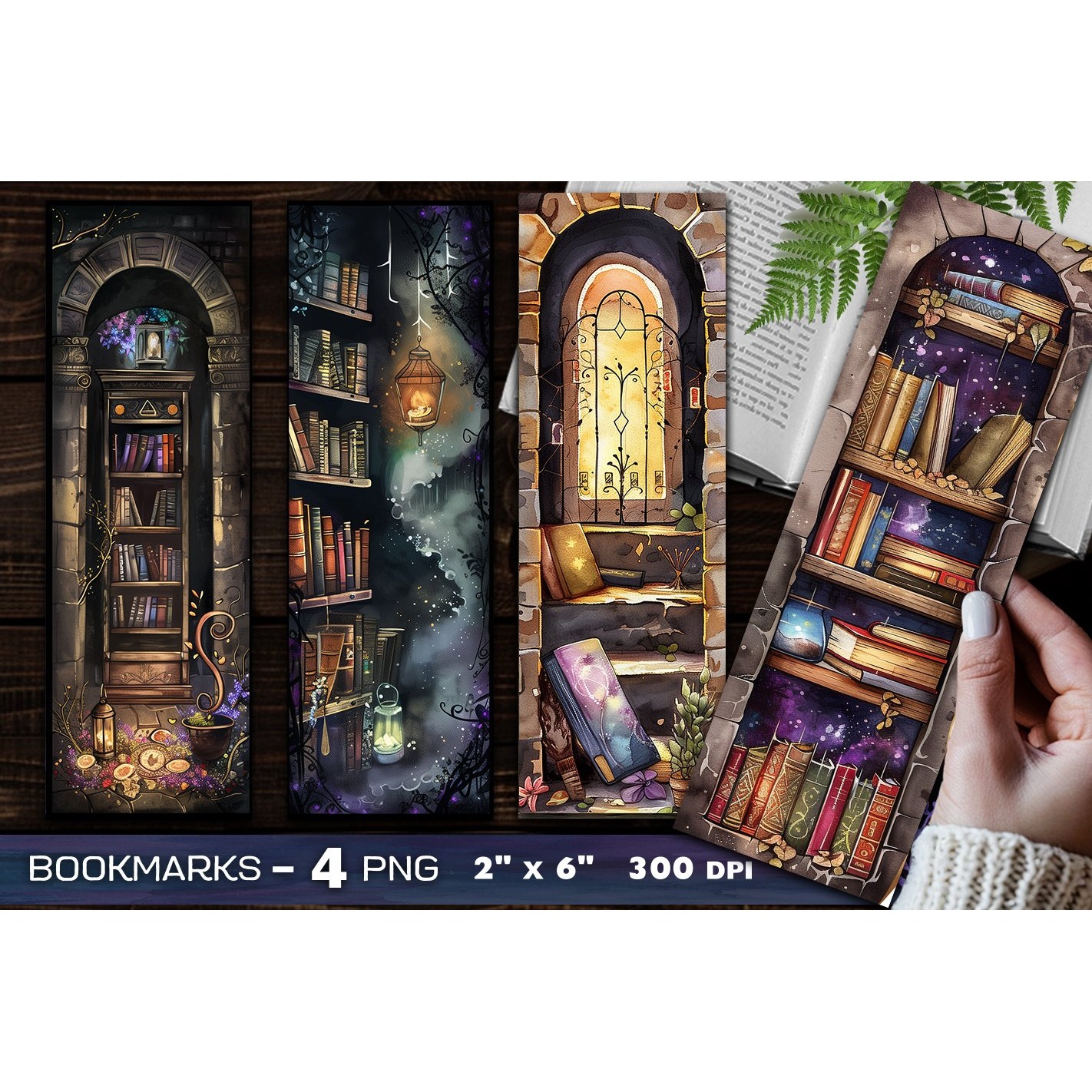 Abandoned library bookmark, Book shelves bookmark (6)