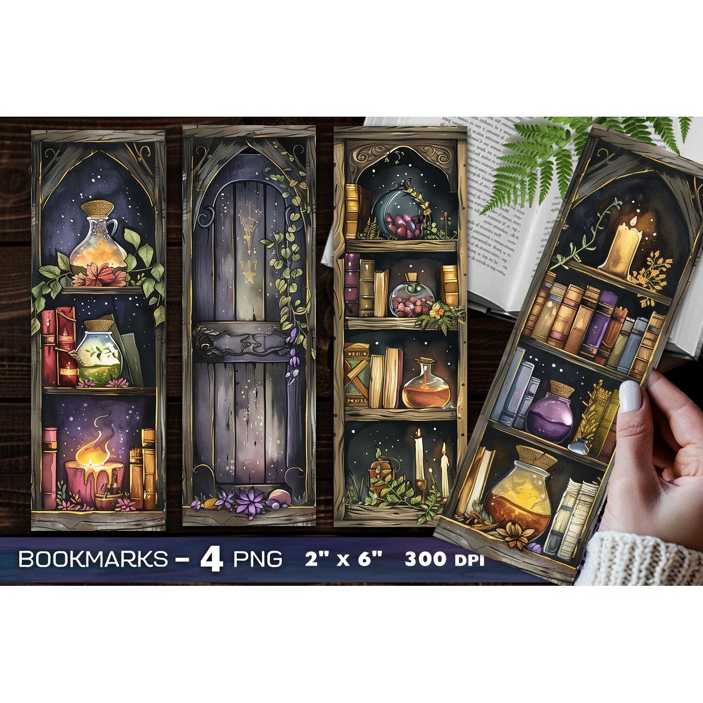 Abandoned library bookmark, Book shelves bookmark (7)