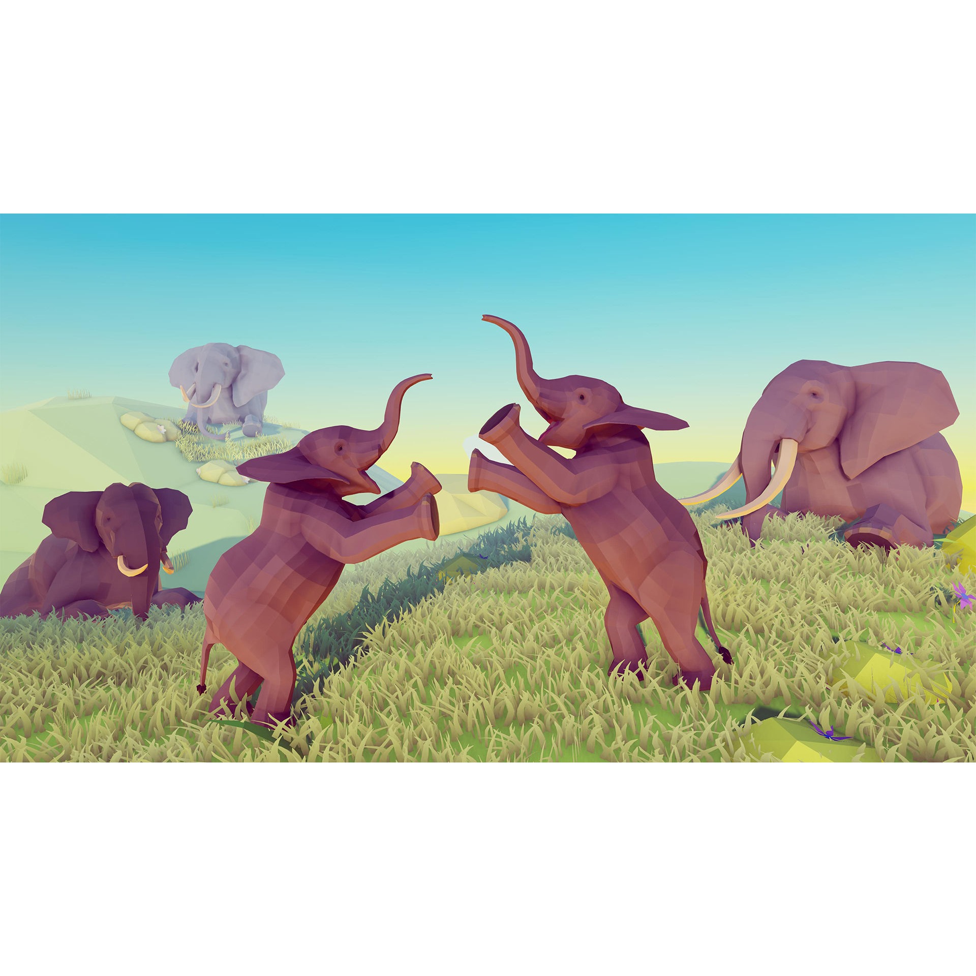 African Elephants Low-poly 3D model 9