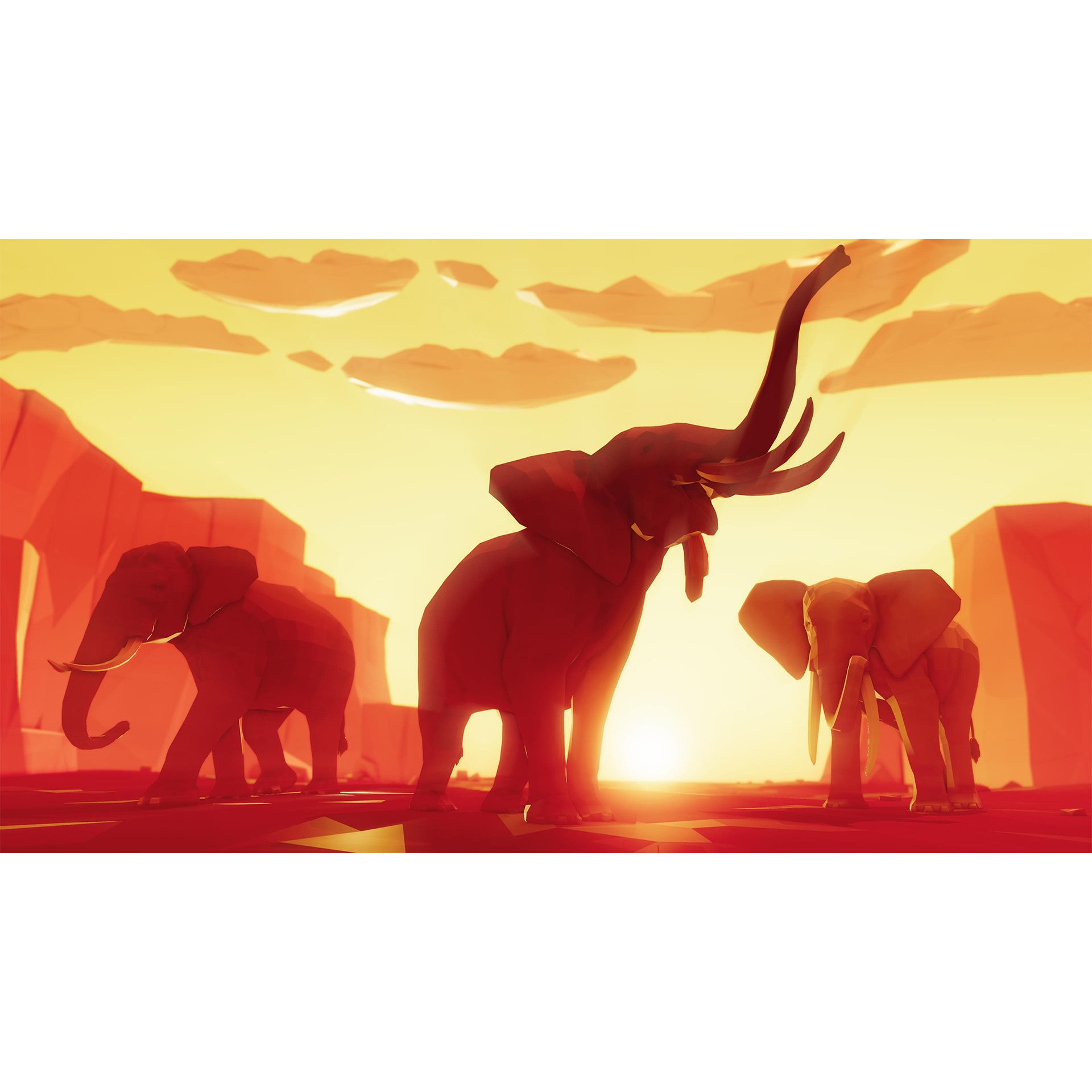 African Elephants Low-poly 3D model 10