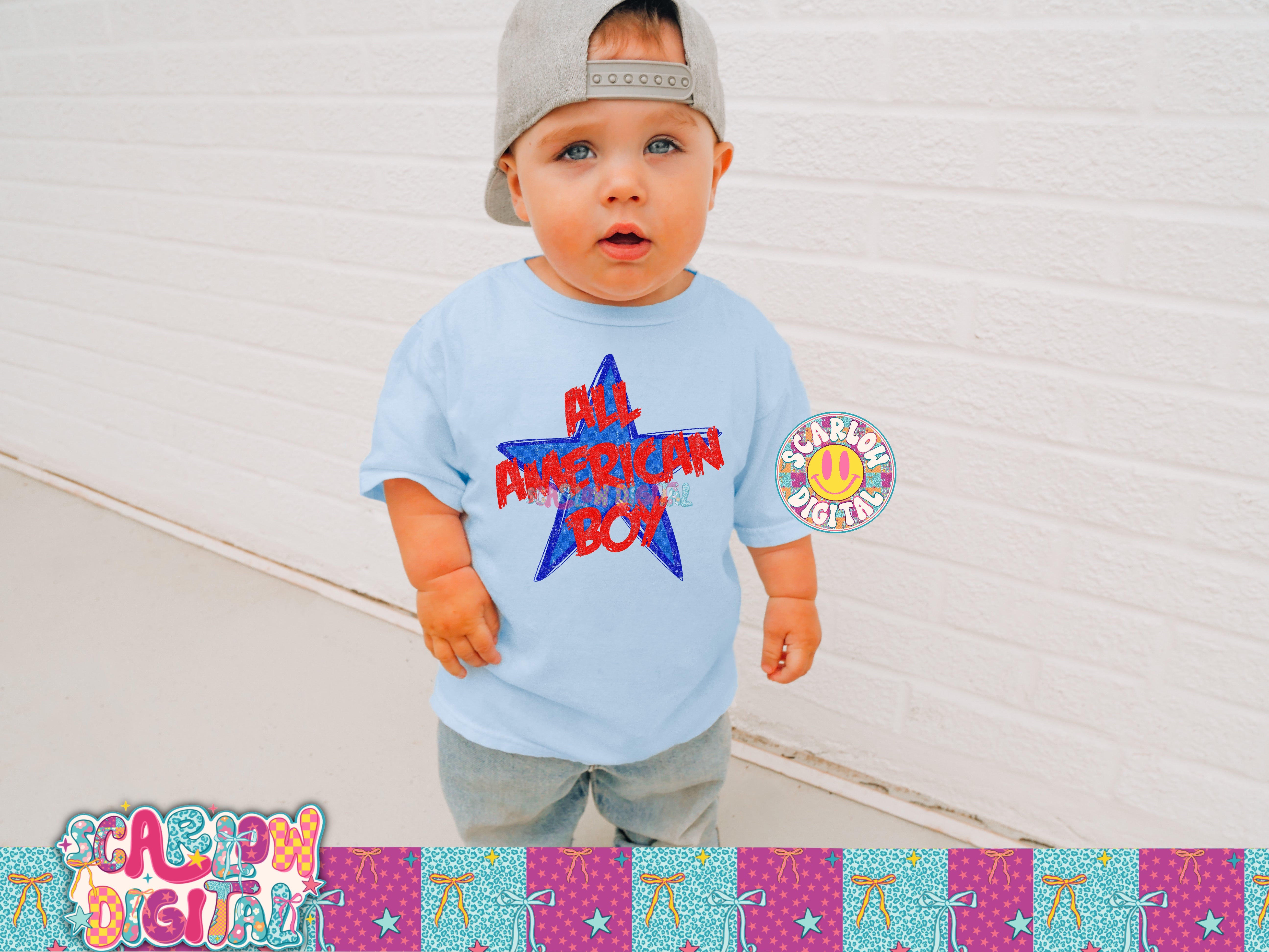 All American Boy PNG Digital Design 3