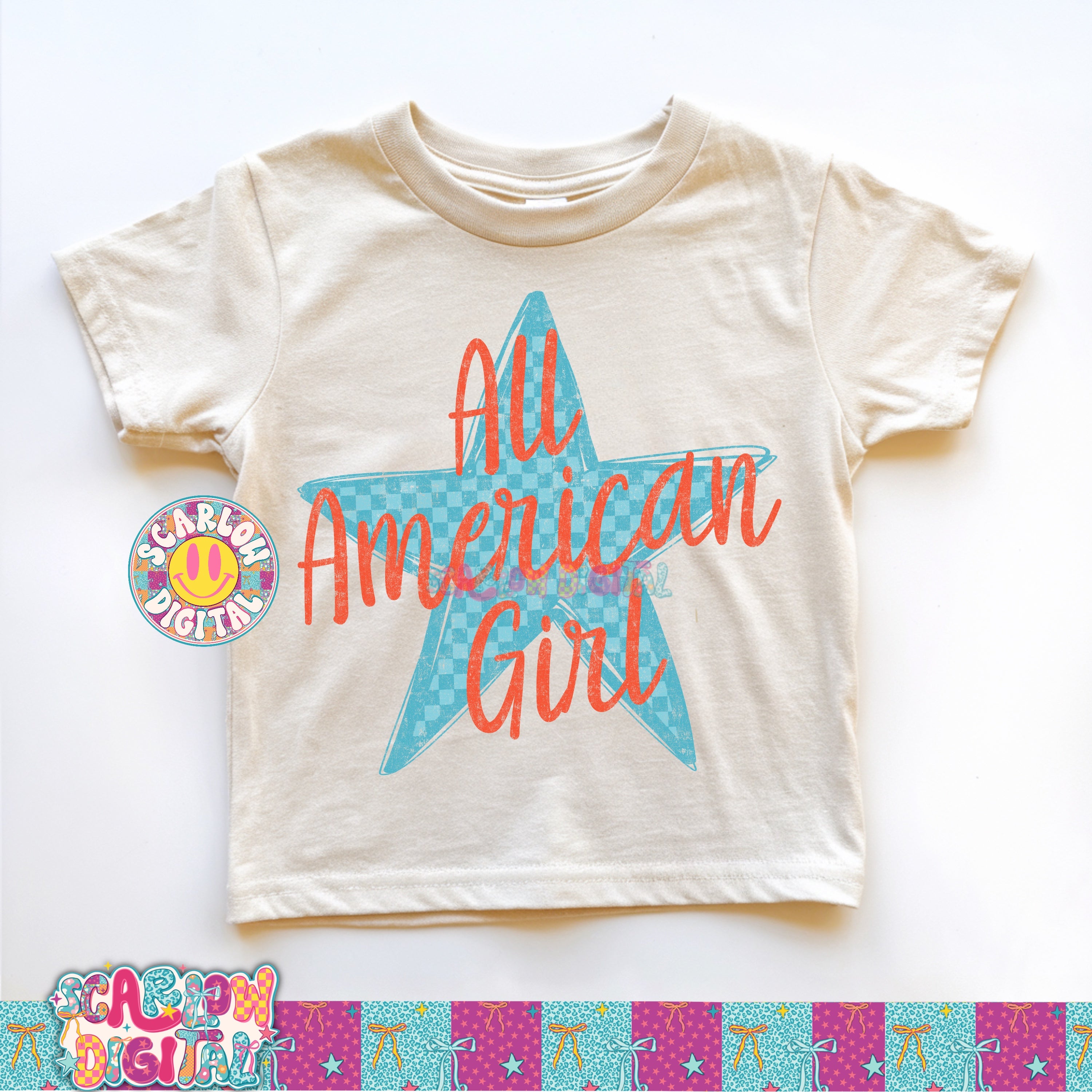 All American Girl PNG Digital Design