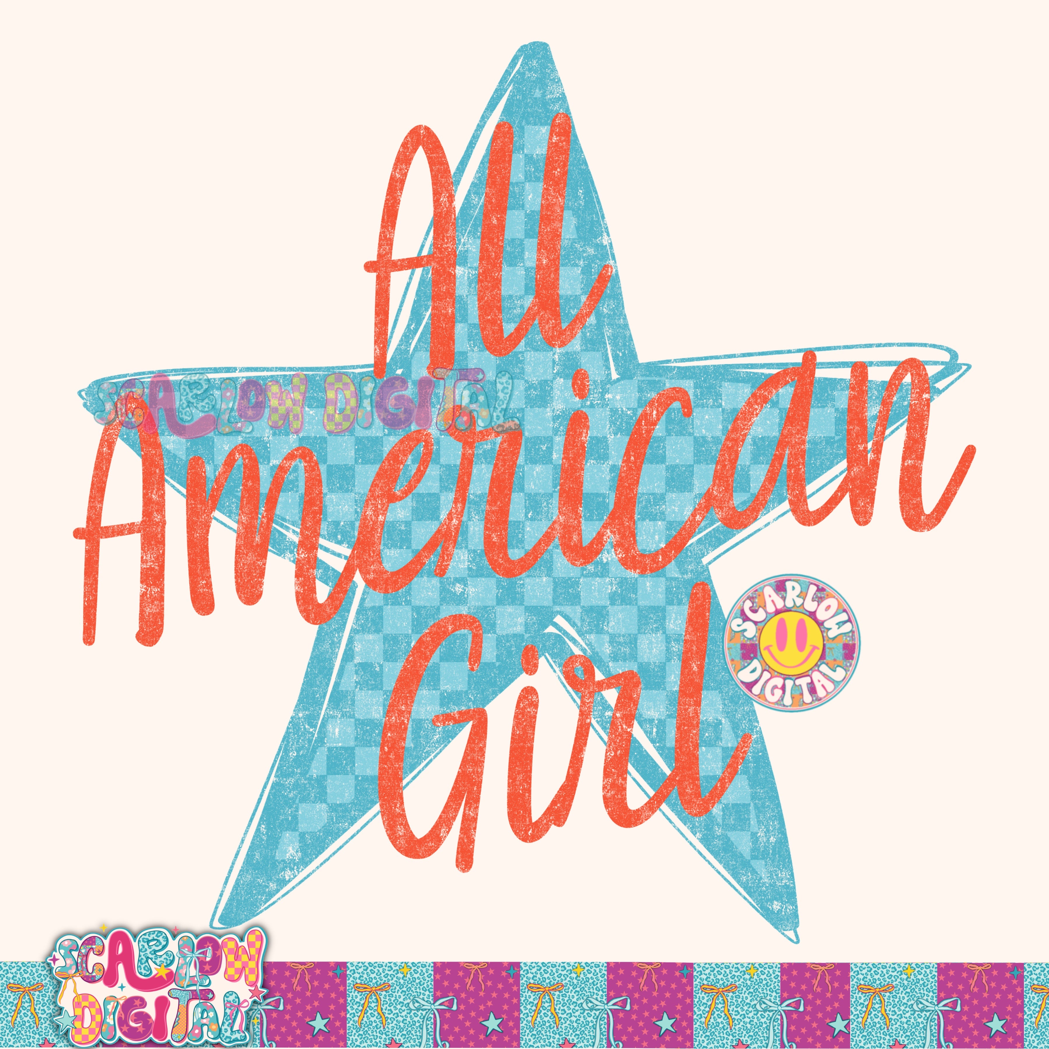 All American Girl PNG Digital Design 2
