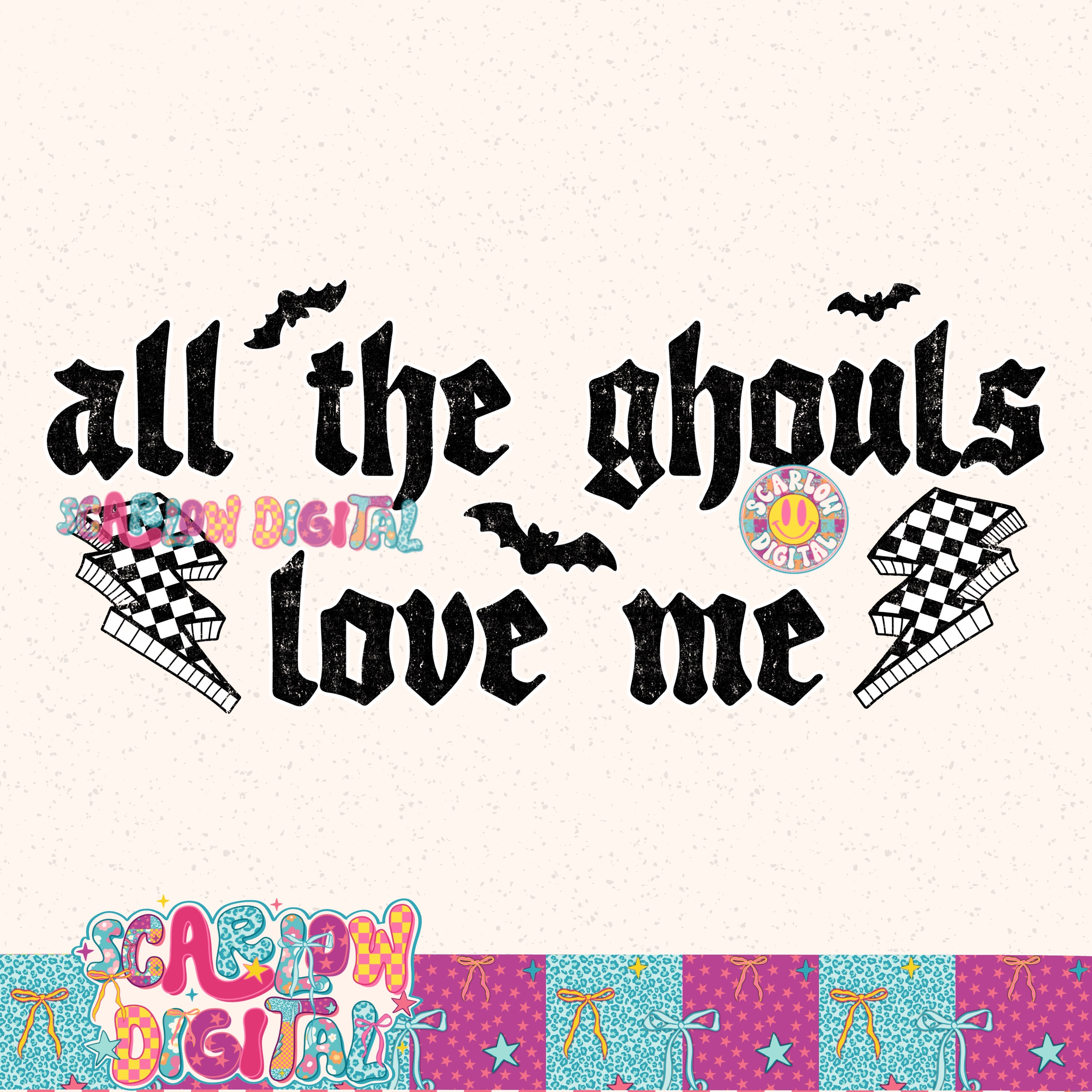 All the Ghouls Love Me PNG Digital Design 2