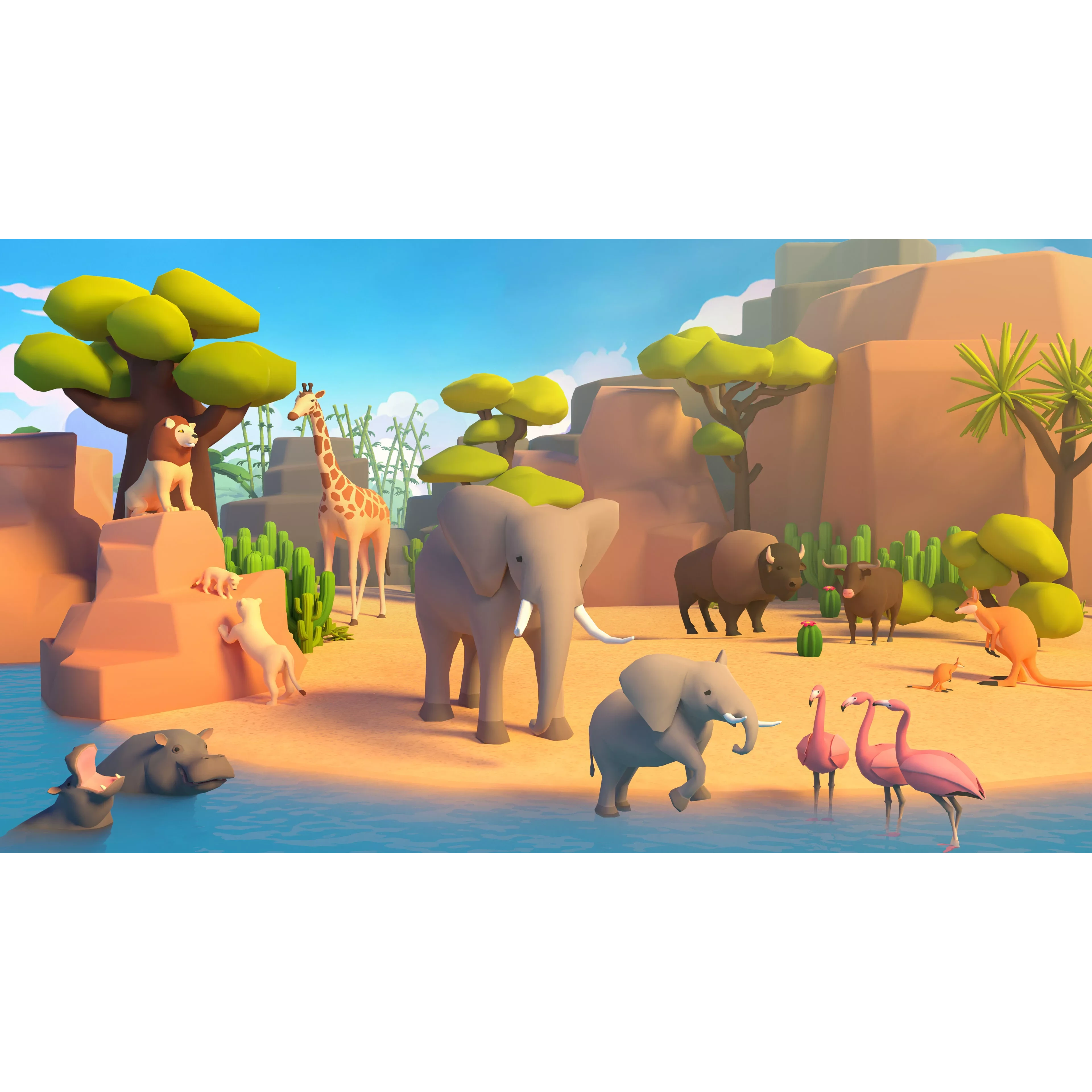 Animals Low-poly 3D model 6