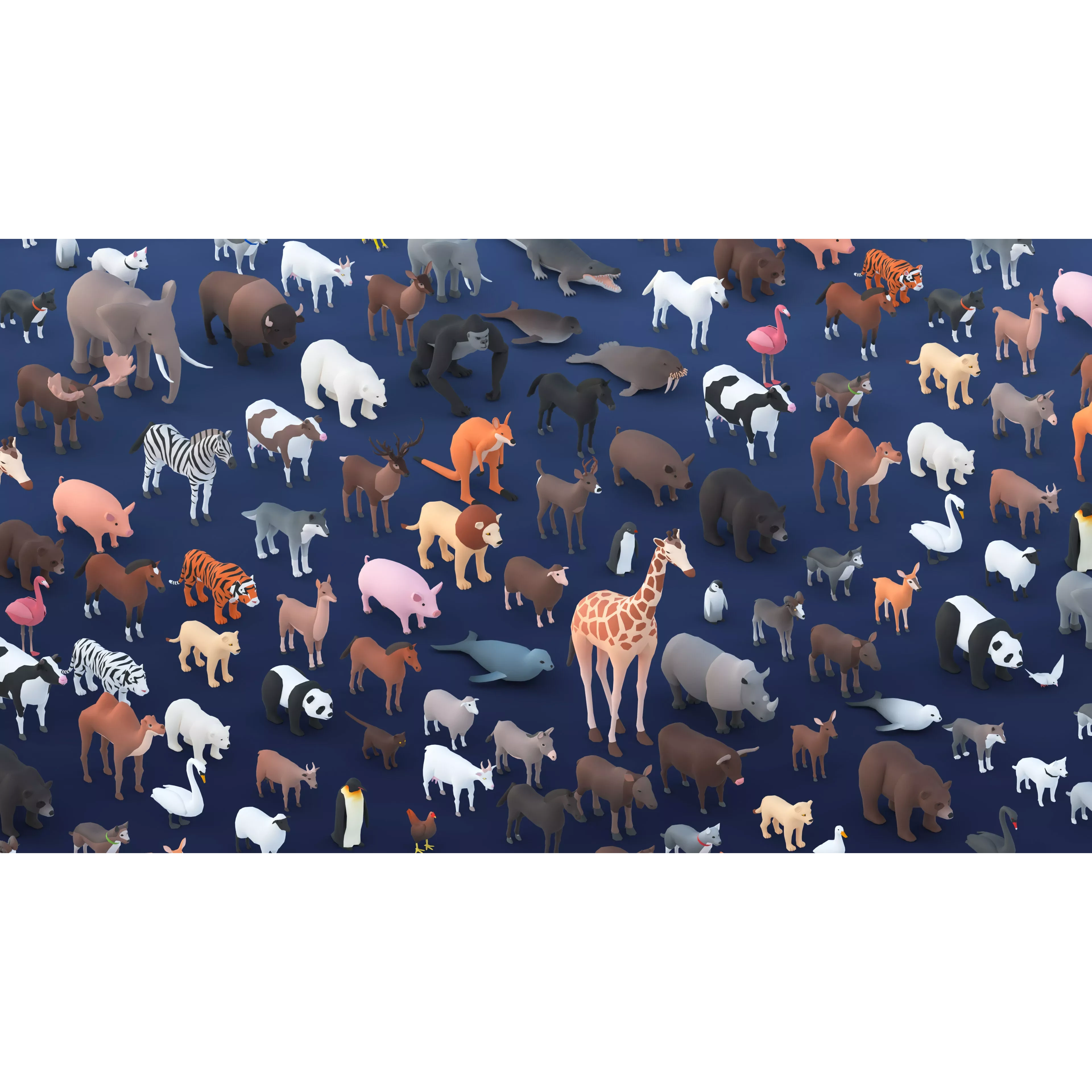 Animals Low-poly 3D model 8