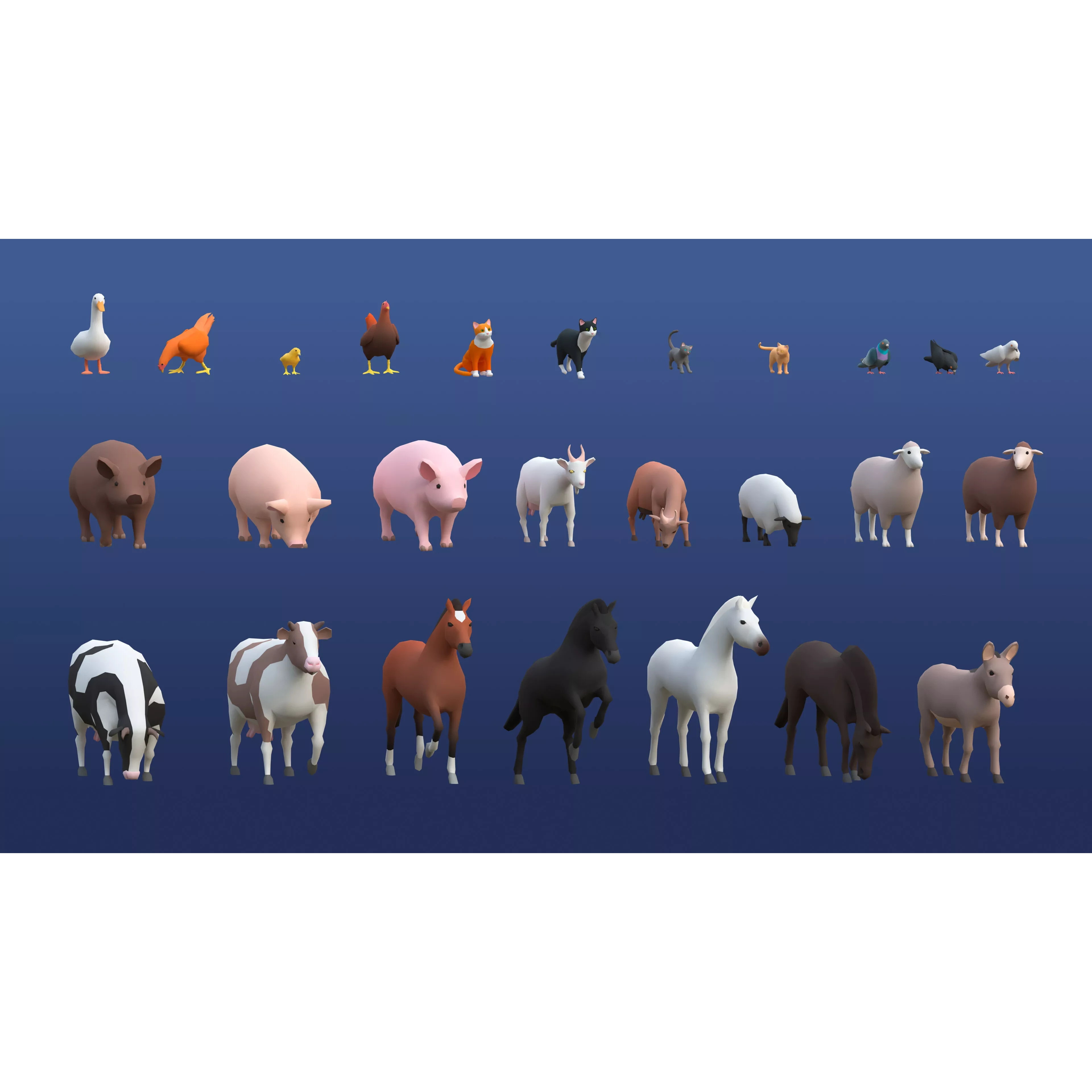 Animals Low-poly 3D model 9