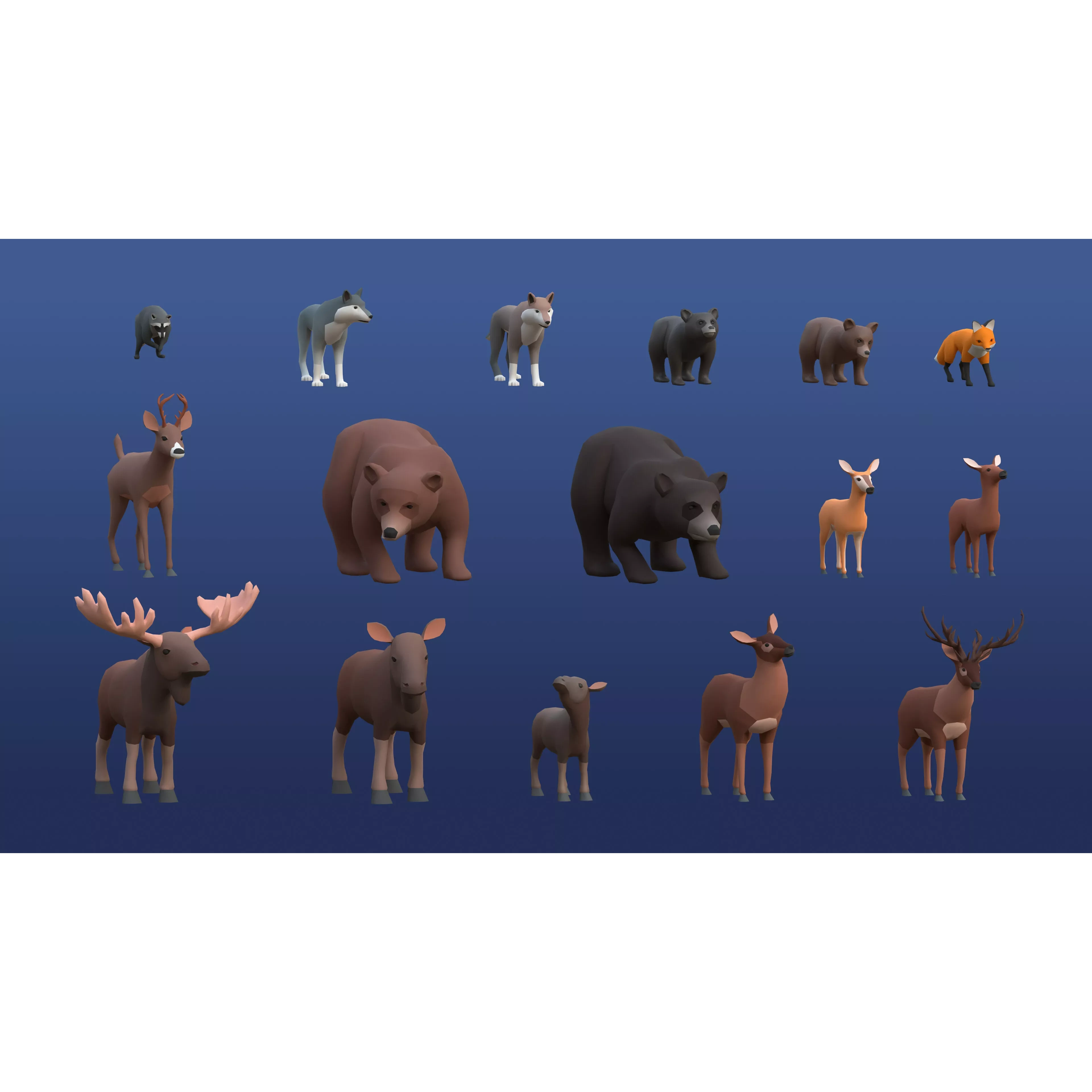 Animals Low-poly 3D model 10