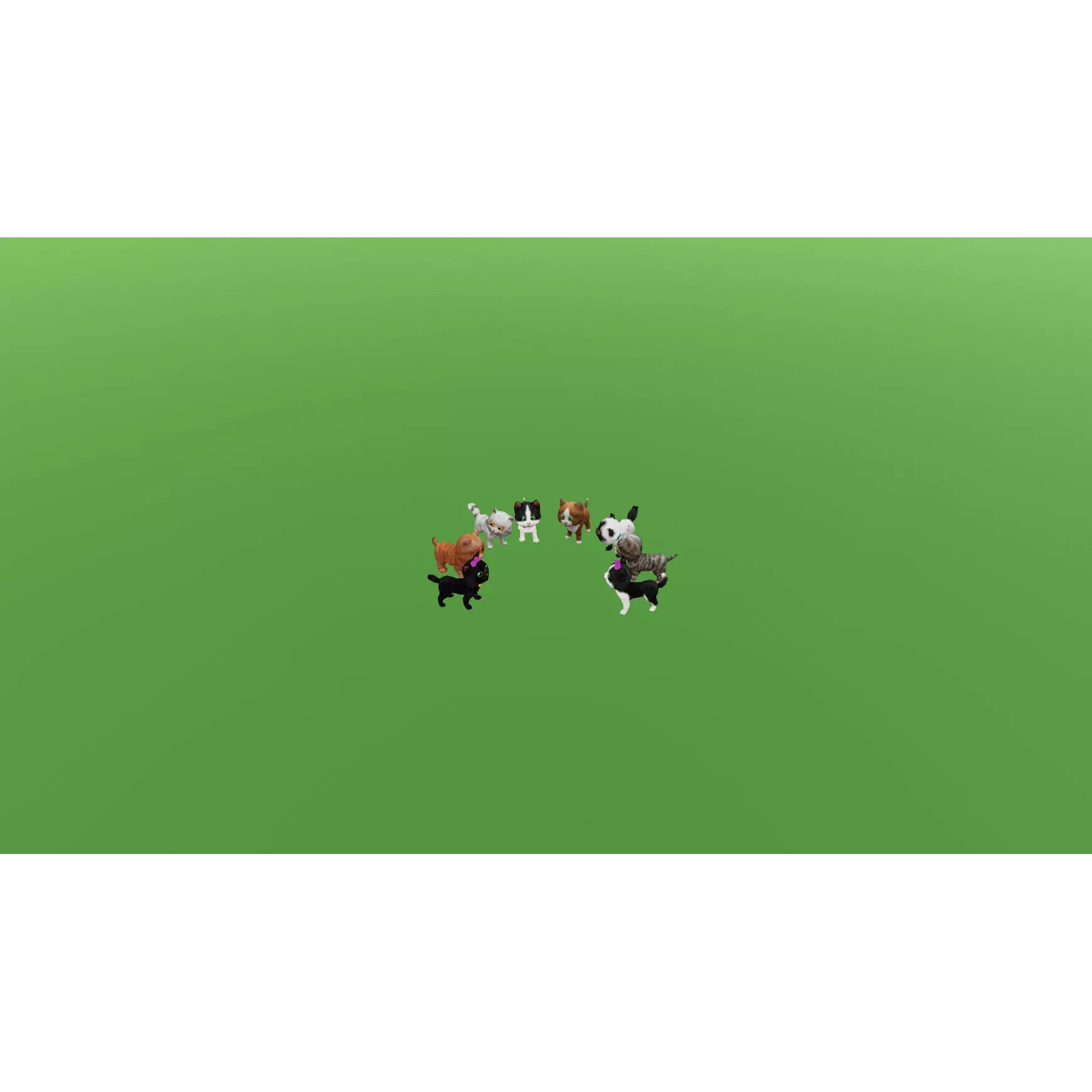 Animated Cat SET Free low-poly 3D model