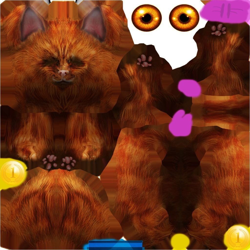 Animated Cat SET Free low-poly 3D model 7