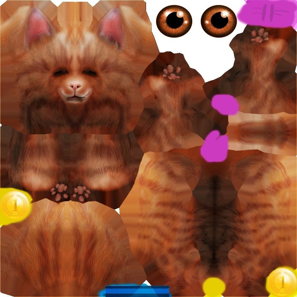 Animated Cat SET Free low-poly 3D model 8