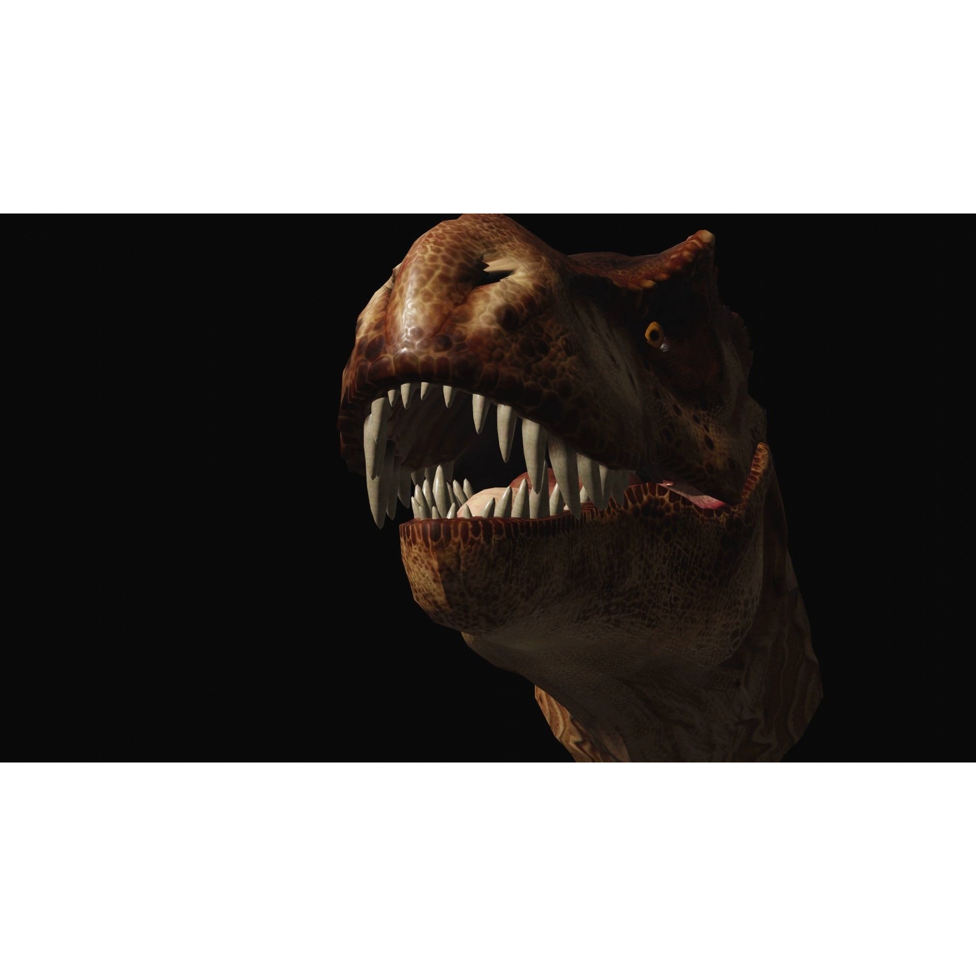 Animated dinasour head Free low-poly 3D model 2