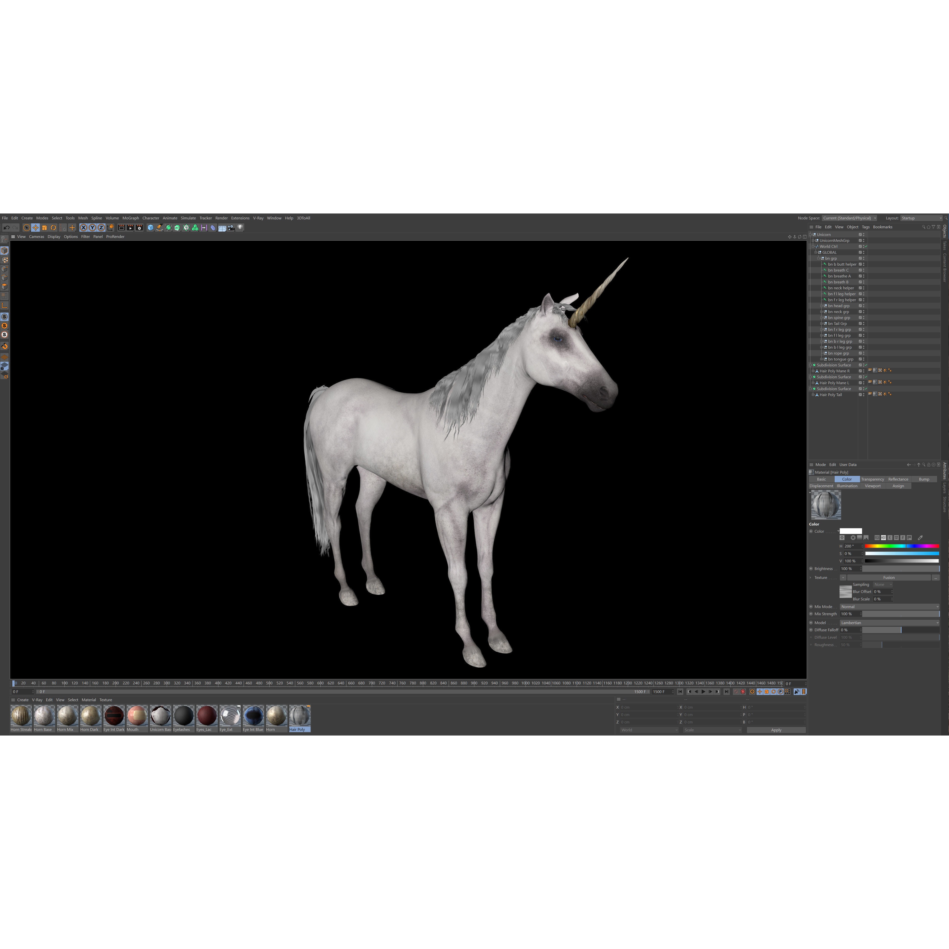 Animated Unicorn 3D model 8