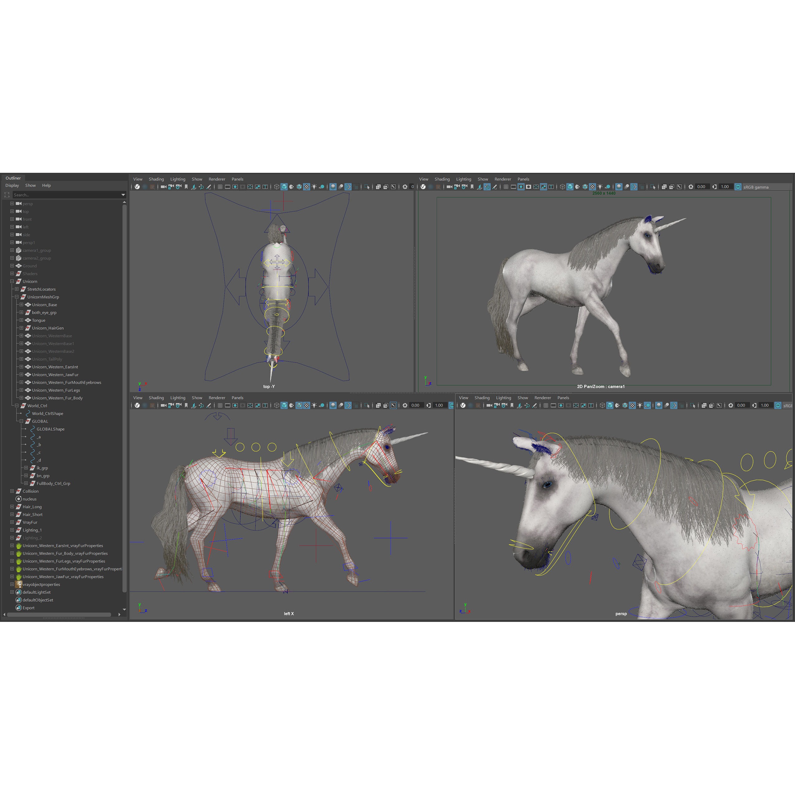 Animated Unicorn 3D model 9