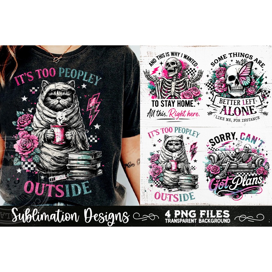 Antisocial Sarcastic PNG Funny Sublimation 4 Designs (10) 4