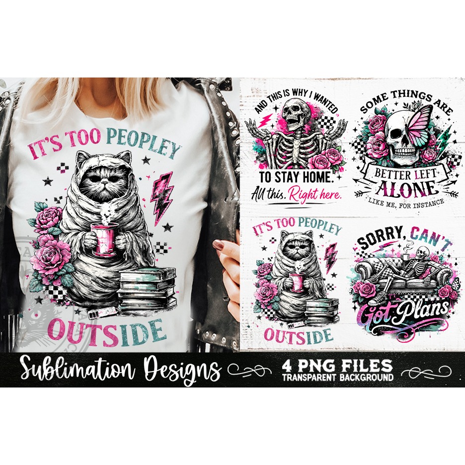 Antisocial Sarcastic PNG Funny Sublimation 4 Designs (10) 7