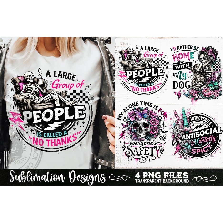 Antisocial Sarcastic PNG Funny Sublimation 4 Designs (11) 3