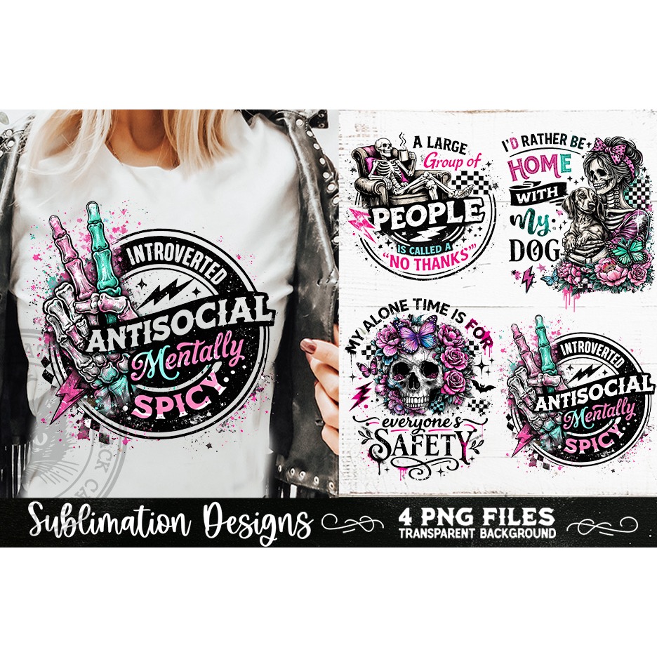 Antisocial Sarcastic PNG Funny Sublimation 4 Designs (11) 7