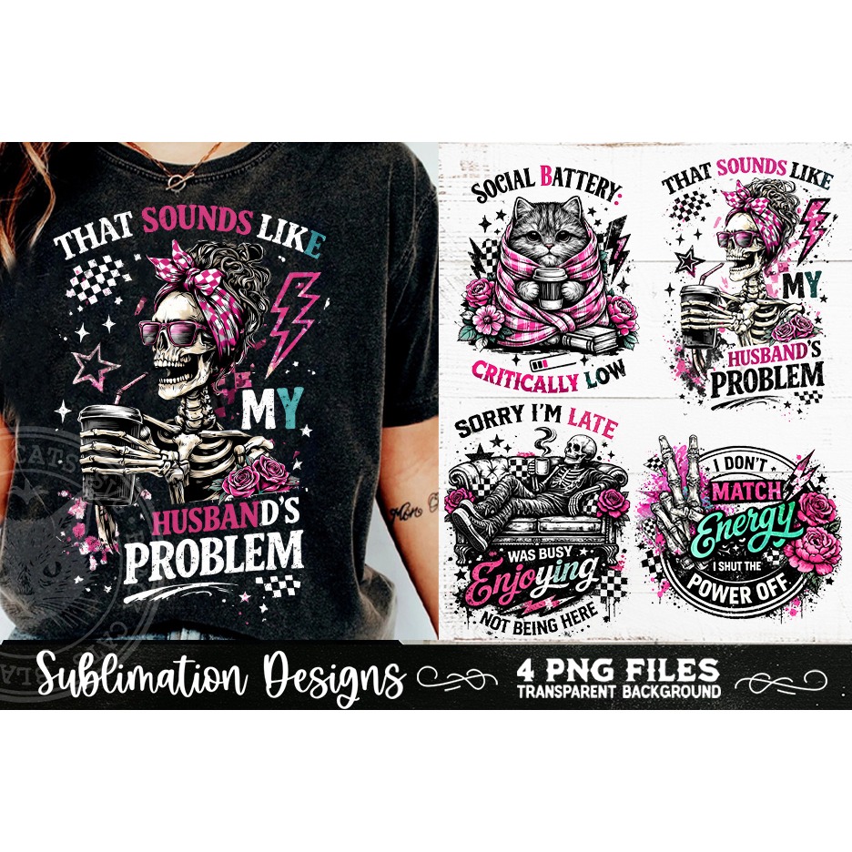 Antisocial Sarcastic PNG Funny Sublimation 4 Designs (12)