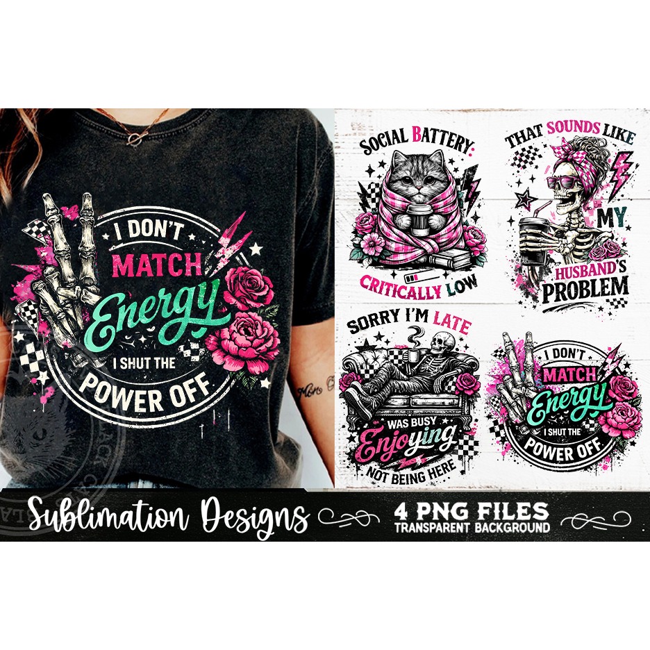 Antisocial Sarcastic PNG Funny Sublimation 4 Designs (12) 3