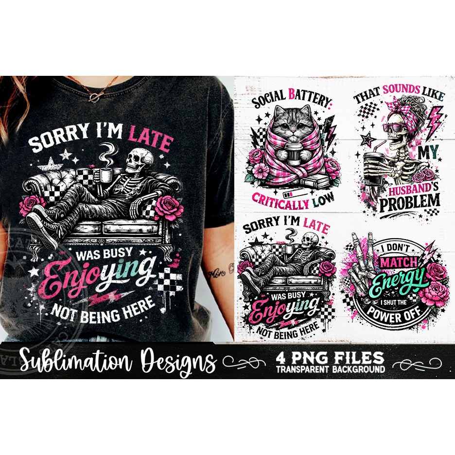 Antisocial Sarcastic PNG Funny Sublimation 4 Designs (12) 4
