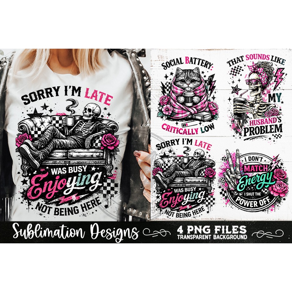 Antisocial Sarcastic PNG Funny Sublimation 4 Designs (12) 5