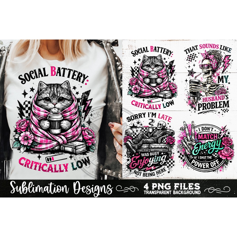 Antisocial Sarcastic PNG Funny Sublimation 4 Designs (12) 8