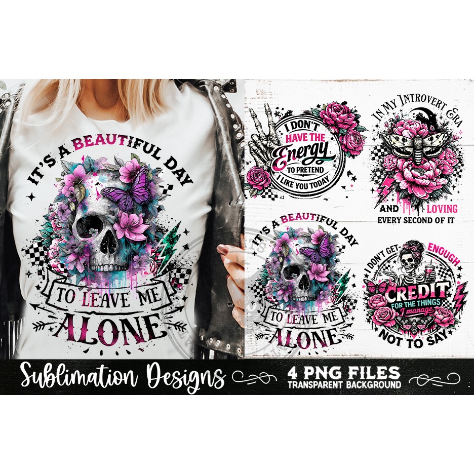 Antisocial Sarcastic PNG Funny Sublimation 4 Designs (13) 3