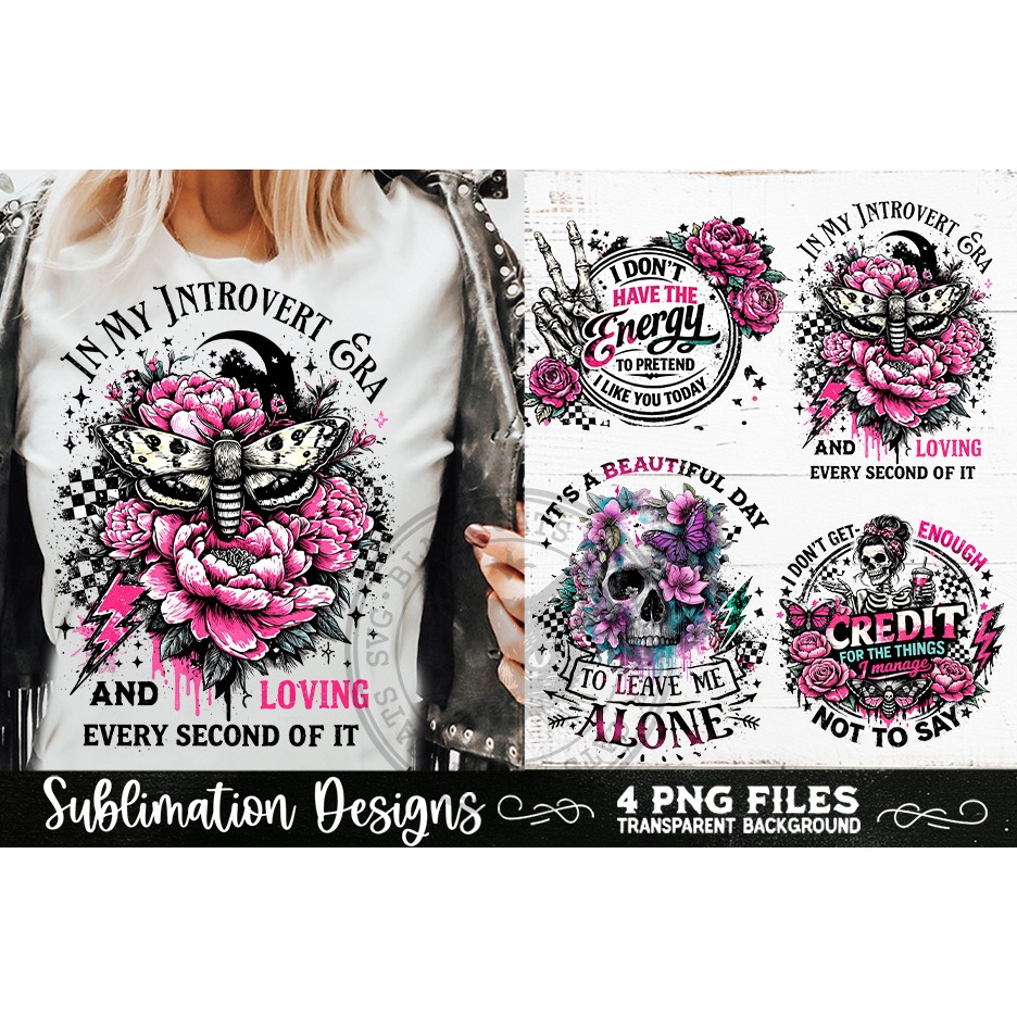 Antisocial Sarcastic PNG Funny Sublimation 4 Designs (13) 4