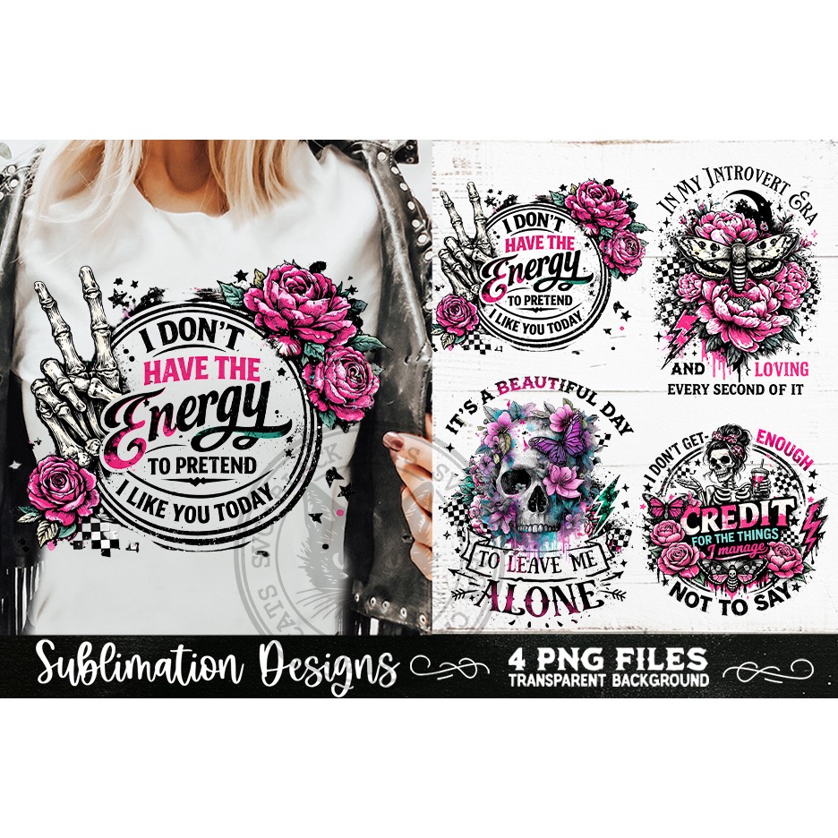 Antisocial Sarcastic PNG Funny Sublimation 4 Designs (13) 5