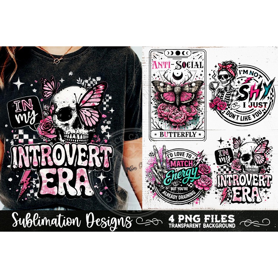 Antisocial Sarcastic PNG Funny Sublimation 4 Designs (14) 5