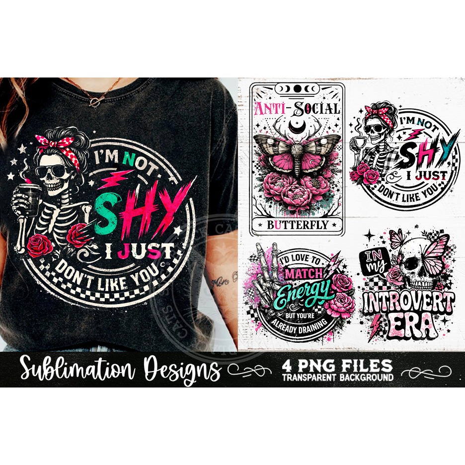 Antisocial Sarcastic PNG Funny Sublimation 4 Designs (14) 7