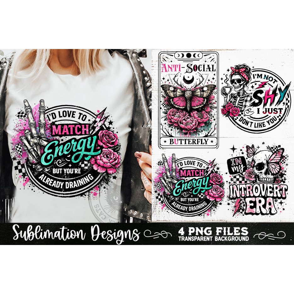 Antisocial Sarcastic PNG Funny Sublimation 4 Designs (14) 8