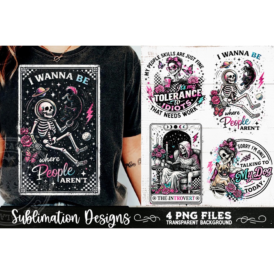Antisocial Sarcastic PNG Funny Sublimation 4 Designs 3