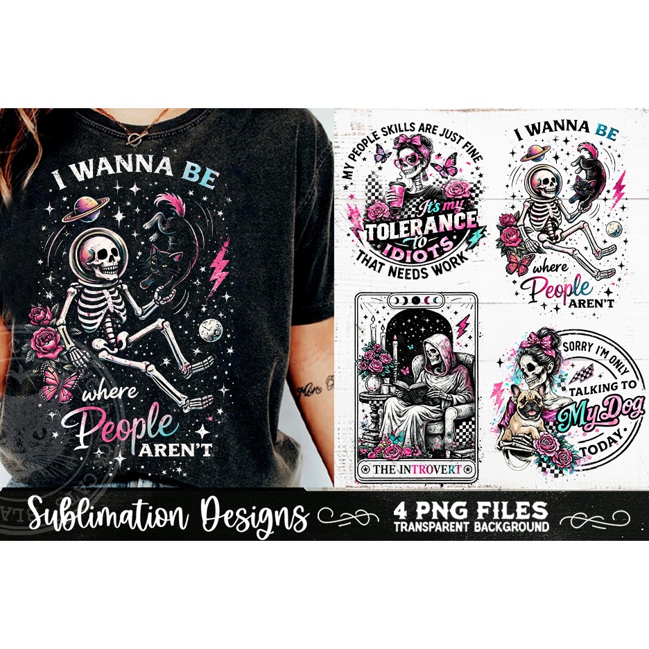 Antisocial Sarcastic PNG Funny Sublimation 4 Designs 4