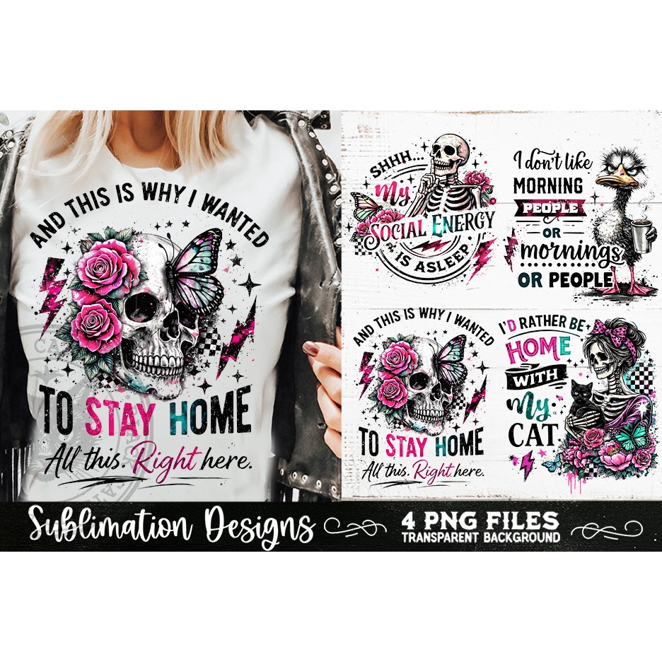 Antisocial Sarcastic PNG Funny Sublimation 4 Designs (3) 4