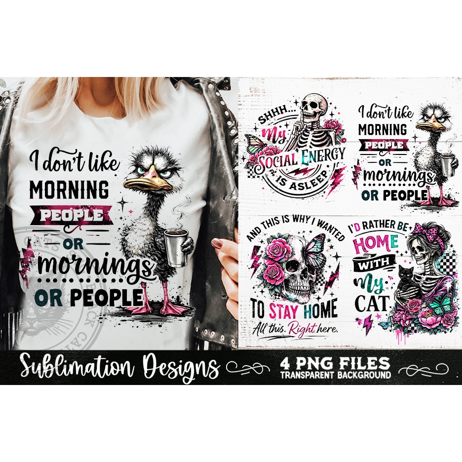 Antisocial Sarcastic PNG Funny Sublimation 4 Designs (3) 6