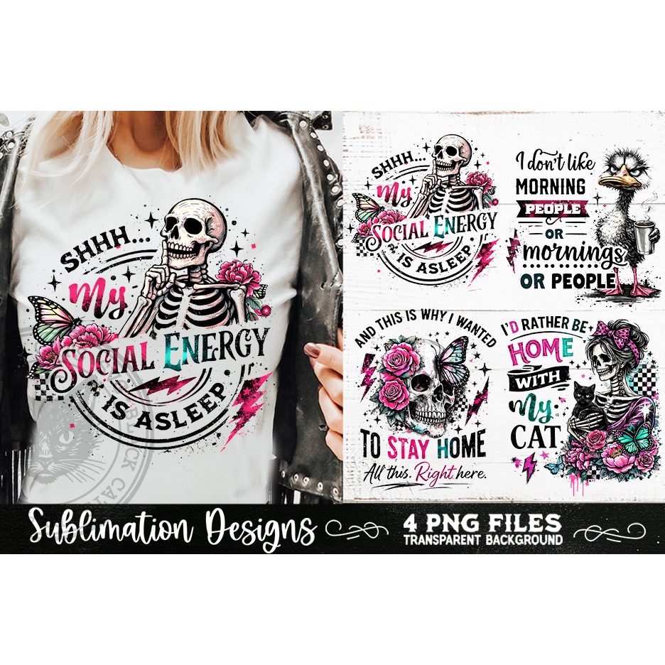 Antisocial Sarcastic PNG Funny Sublimation 4 Designs (3) 8