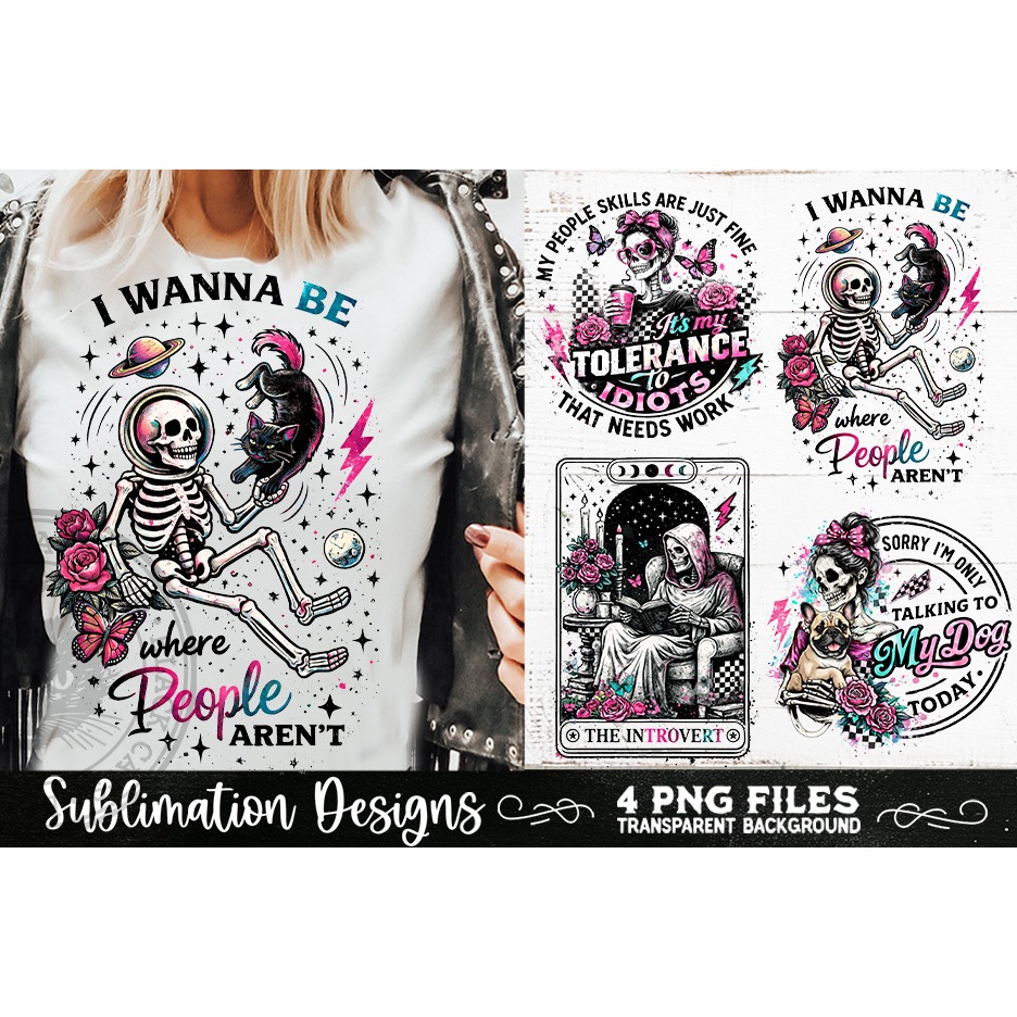 Antisocial Sarcastic PNG Funny Sublimation 4 Designs 5