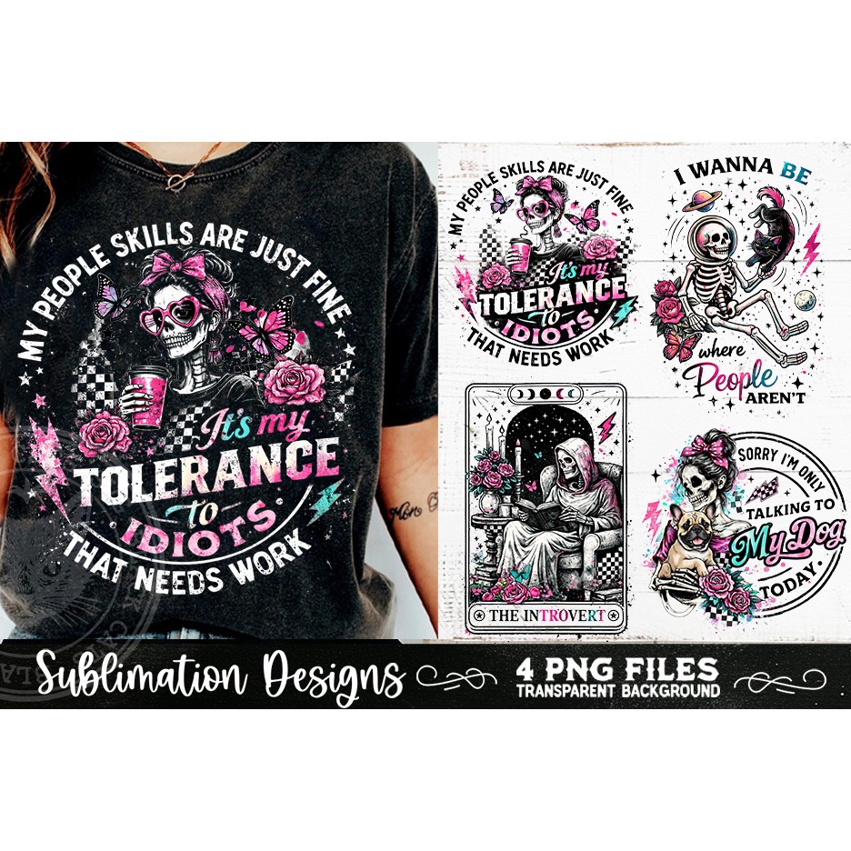 Antisocial Sarcastic PNG Funny Sublimation 4 Designs 6