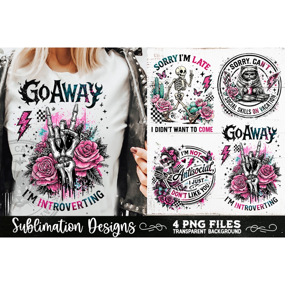 Antisocial Sarcastic PNG Funny Sublimation 4 Designs (5) 7