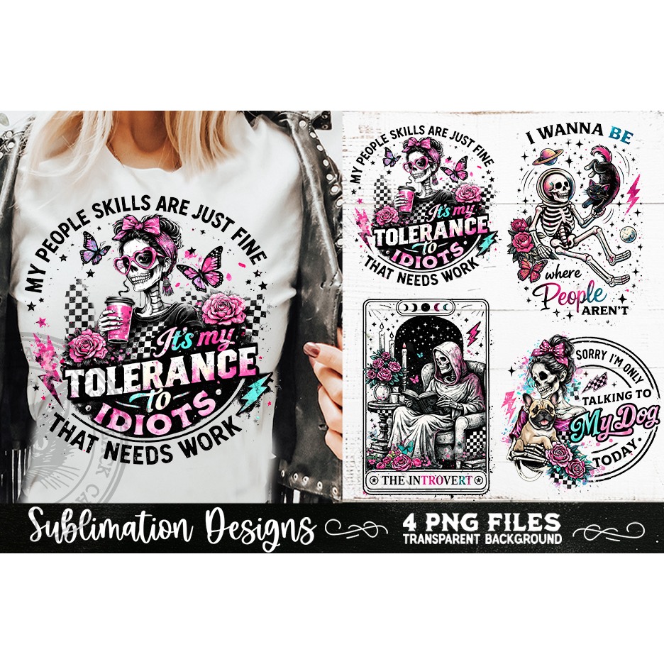 Antisocial Sarcastic PNG Funny Sublimation 4 Designs 7