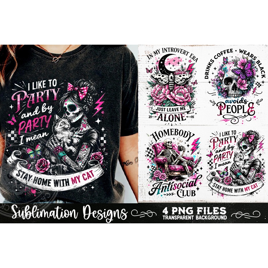 Antisocial Sarcastic PNG Funny Sublimation 4 Designs (6) 3